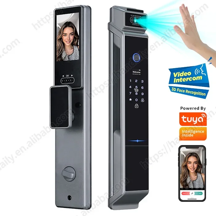 Wholesale Tuya Wifi Smart Door Lock With Electronic Keypad NFC 3D Face Recognition Digital Code Palm Vein Fingerprint Door Lock