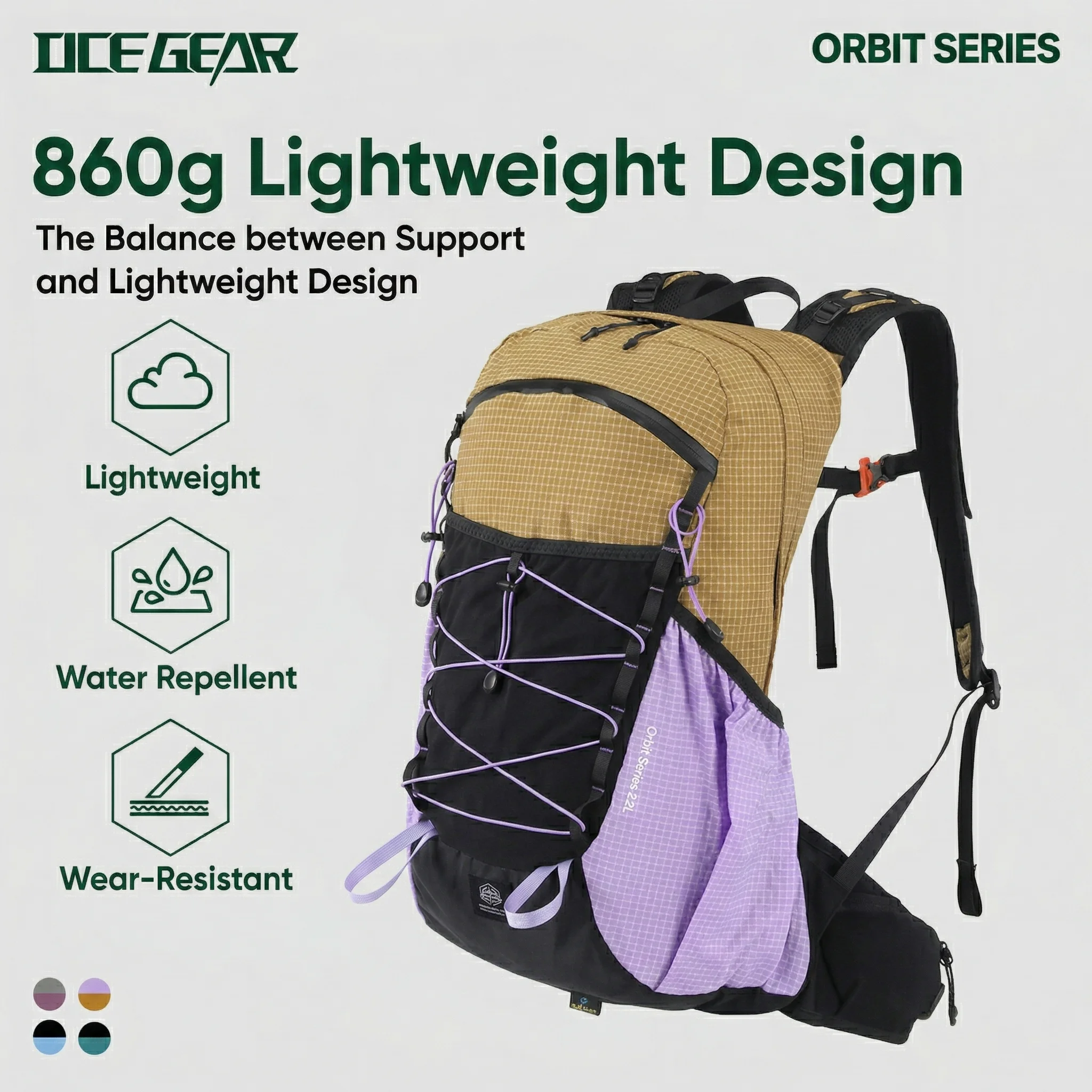 

22L Lightweight Hiking Backpack Aluminum Frame Suspended Back System Breathable Trekking Daypack Men Women Waterproof Outdoor