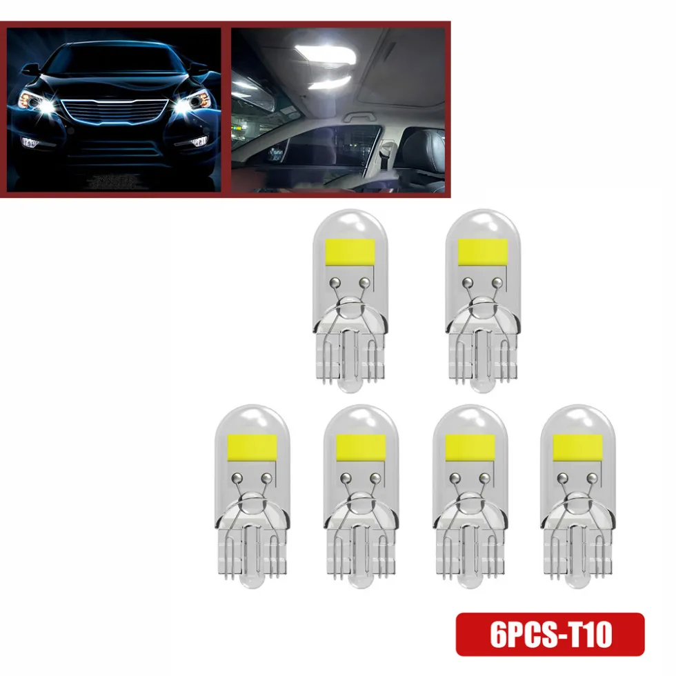 6pcs Auto Interior Dome Reading Bulb Accessories T10 Car Instrument Bulbs Turn Signal Lamp Universal Car Headlights Led Bulbs