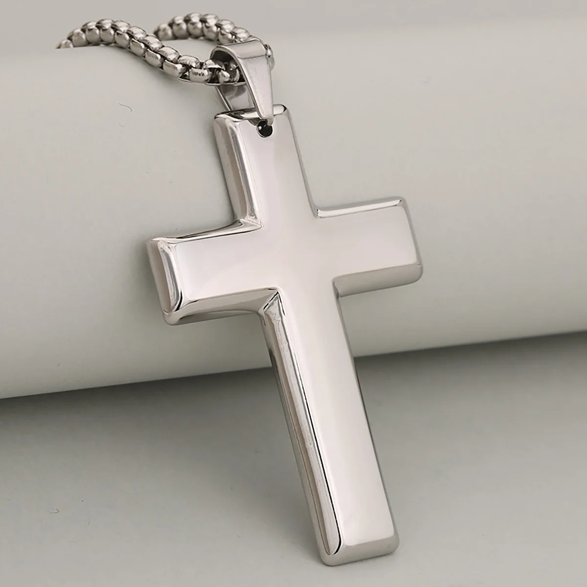 Personal Faith Simple Personalized Stainless Steel Smooth Cross Pendant Necklace For Men And Women, Simple & Meaningful