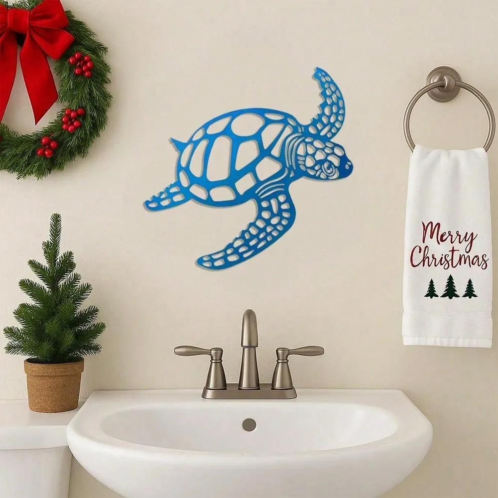 

Metal Hollow-Out Sea Turtle Wall Sculpture – Coastal Nautical Decor – Sea Lover Gift – Halloween, Christmas Gift