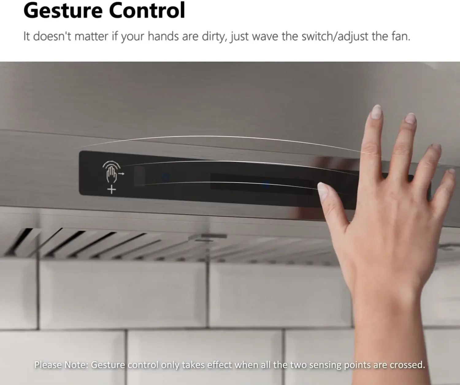 شفاط المطبخ 900 CFM قابل للتحويل/بدون مجاري، فتحة تهوية مدخنة المطبخ من الفولاذ المقاوم للصدأ مع استشعار الإيماءات والتحكم باللمس