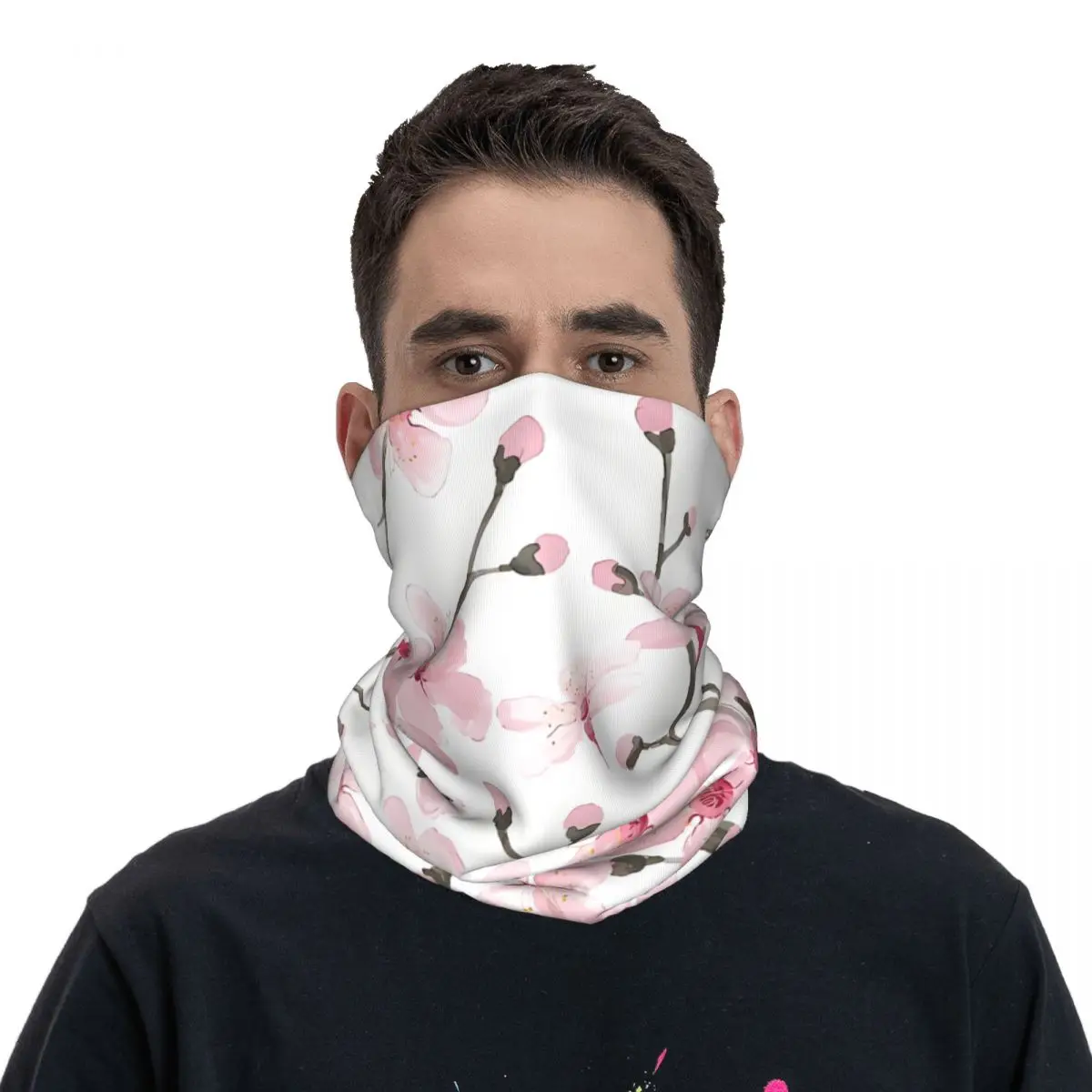 Flower Scarf Neckerchief Neck Face Mask Polyester