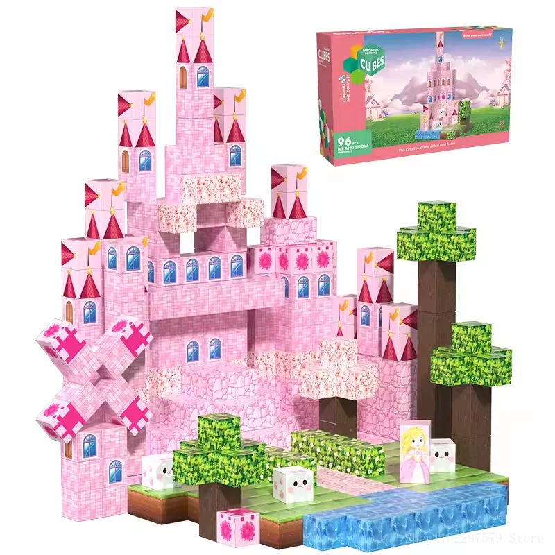 

Наборы магнитных строительных блоков Pink Castle, подходящие для мальчиков и девочек старше 3 лет, для развития моторики и творческих способностей.