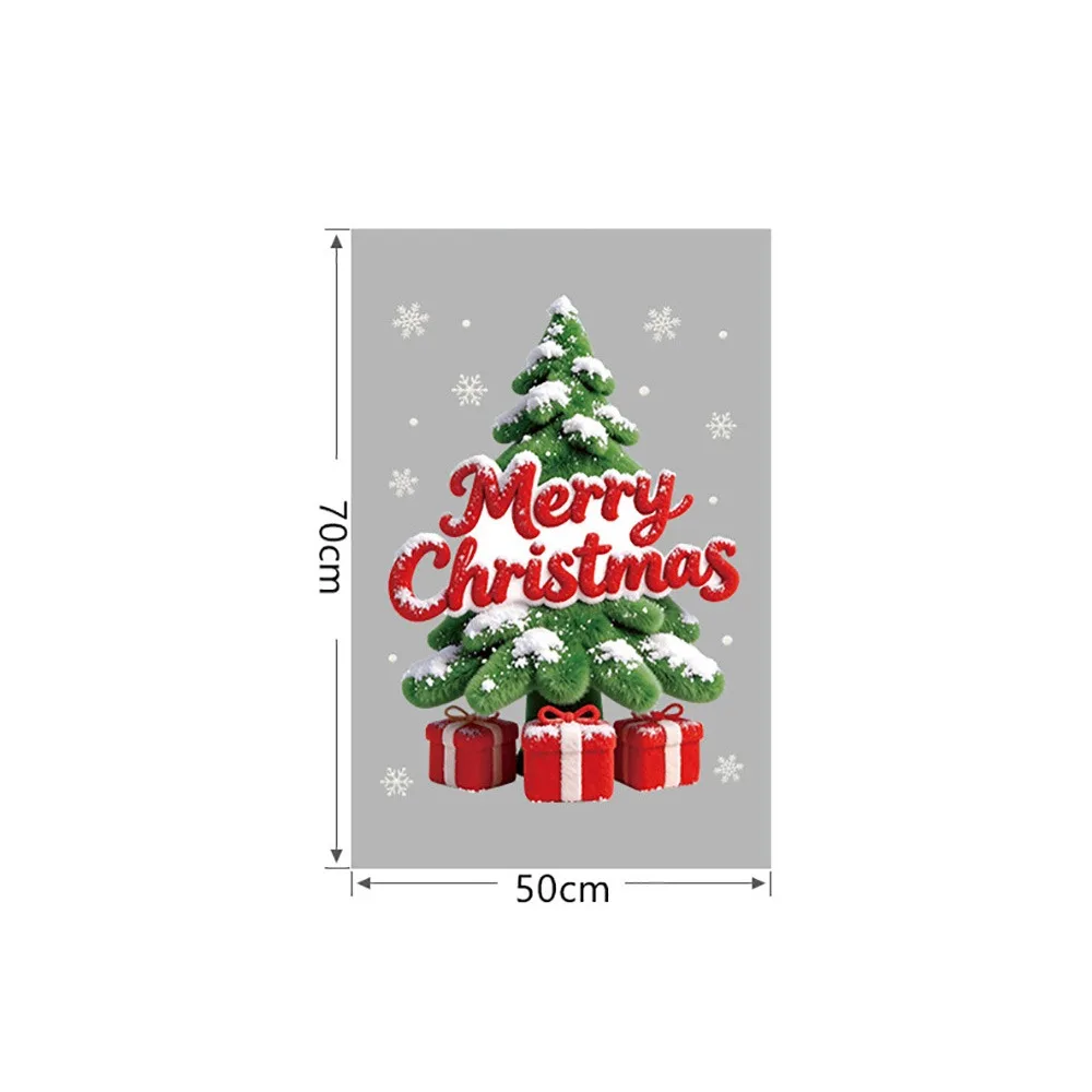 Multicolor Merry Christmas Window Stickers Static Santa Snowman Snowflake Window Clings DIY Photo Props Christmas Stickers