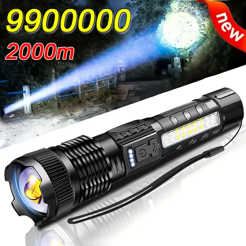 High Power Led Flashlight Type C Rechargeable Led Flashlight Ultra Powerful Torch Light for Outdoor Camping Hiking Flash Light