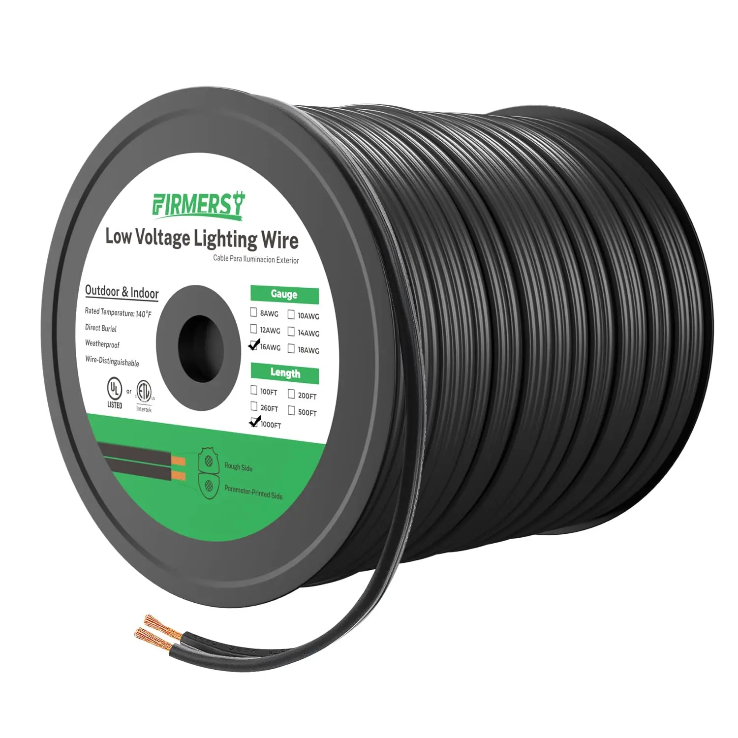 16 Gauge Wire Low Voltage Electrical Wire Outdoor Lighting Cable 1000 Feet-16 AWG 2 Conductor