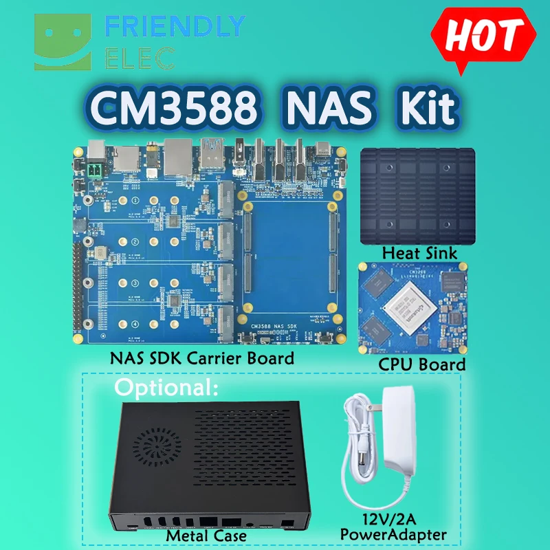 FriendlyELEC CM3588 /CM3588 Plus NAS Kit 4GB/8GB/16GB/32GB RAM 0GB