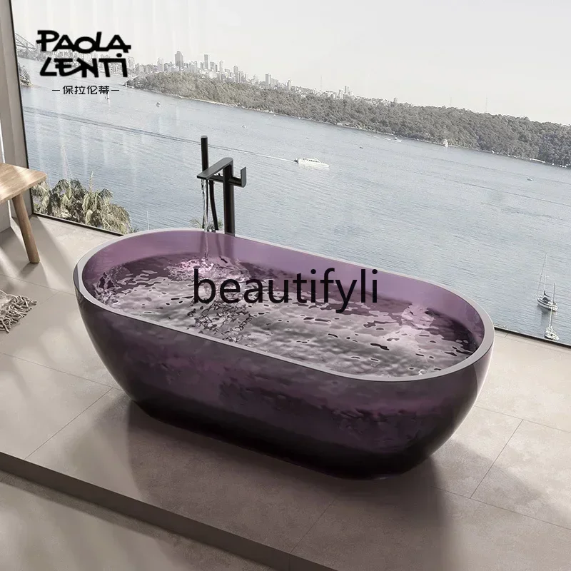 ss8350 ss 25Independent integrated resin transparent bathtub Home hotel, B & B double color bathtub