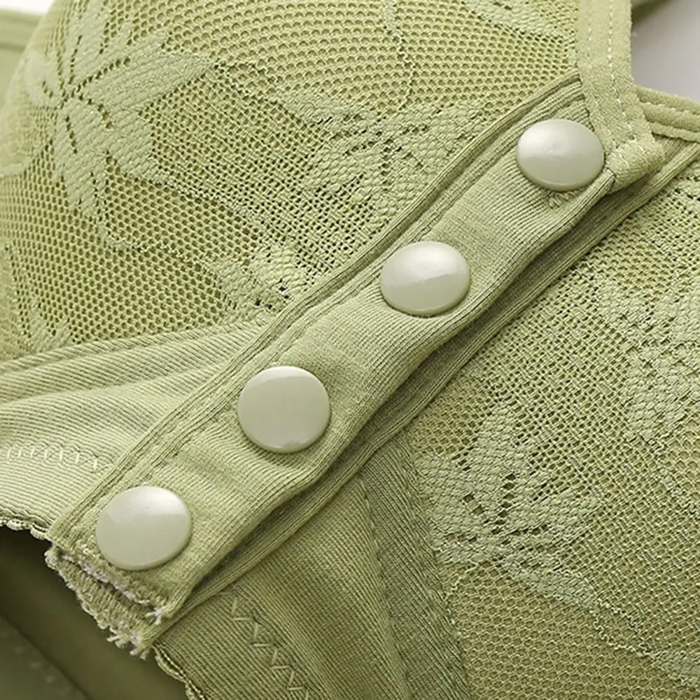 Bequeme Unterwäsche mit Blumenmuster, atmungsaktive BHs mit Blattmuster für ältere Frauen, BHs ohne Bügel mit voller Körbchengröße, Tanktop-BH für ältere Damen. – Detail 11