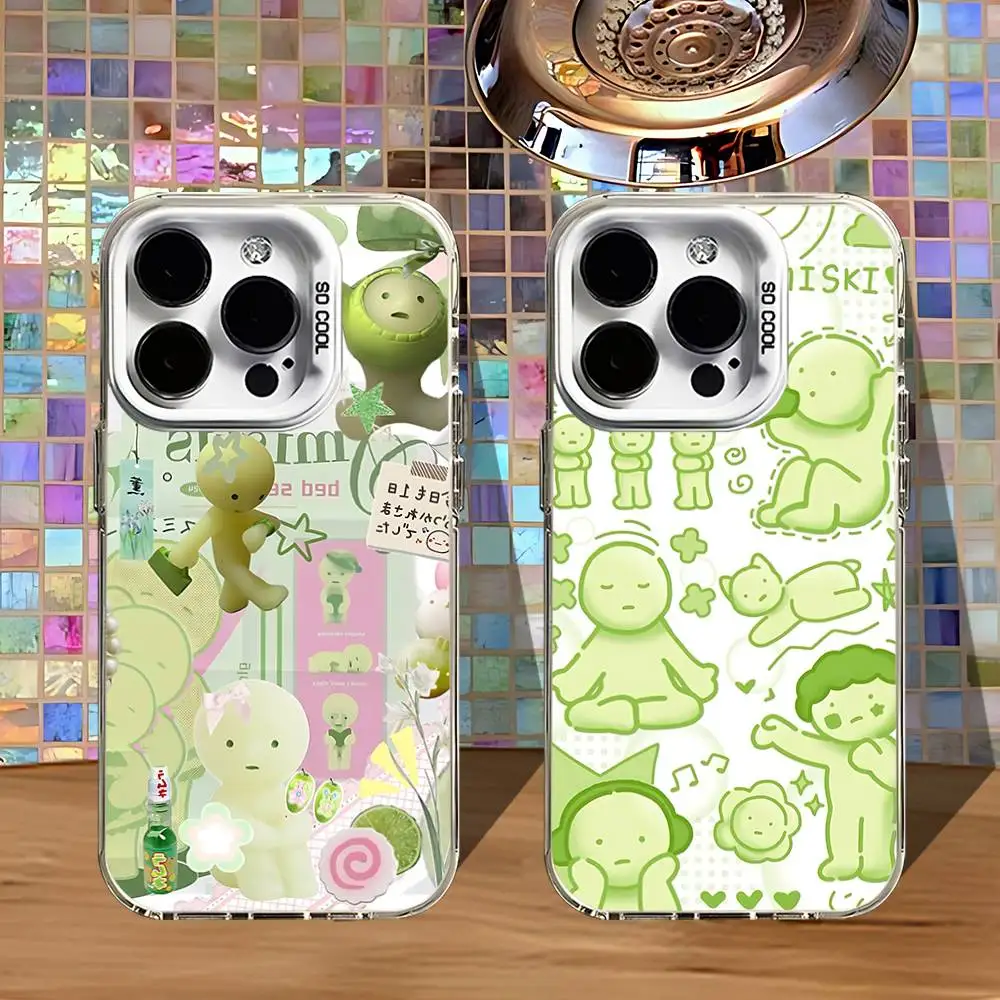 

Cute S-Smiski Phone Case For iPhone 16,15,14,13,12,11,Pro,XS,Max,Plus,Mini,SE4,E White Matte Shockproof Cover