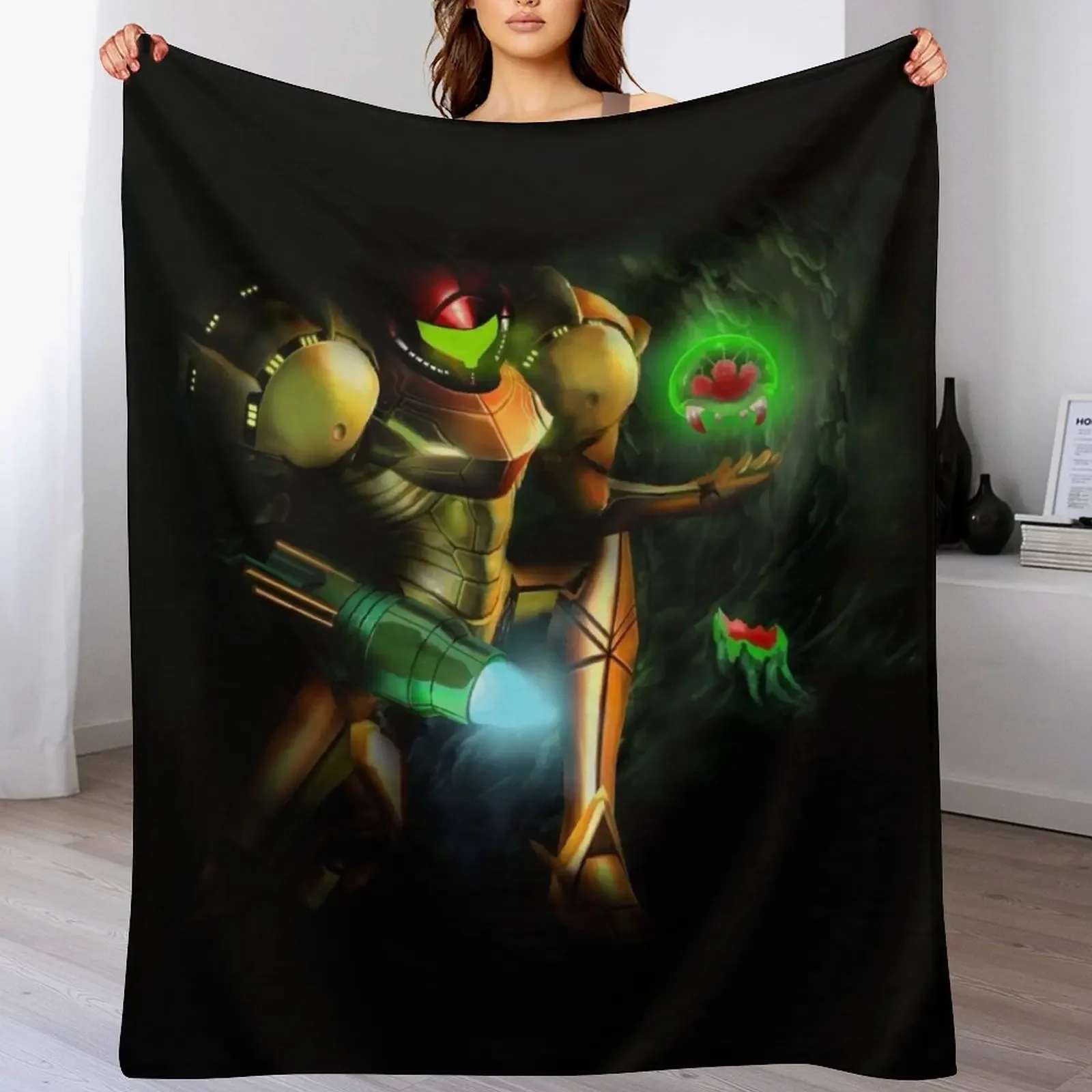 

Metroid Hatchling Throw Blanket Vintage warm winter Moving Furrys Blankets