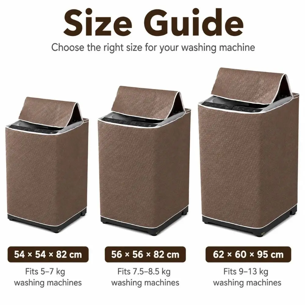 PEVA Washing Machine Cover UV Resistant Dustproof Top Load Washer Cover Foldable Top Waterproof Laundry Machine Cover