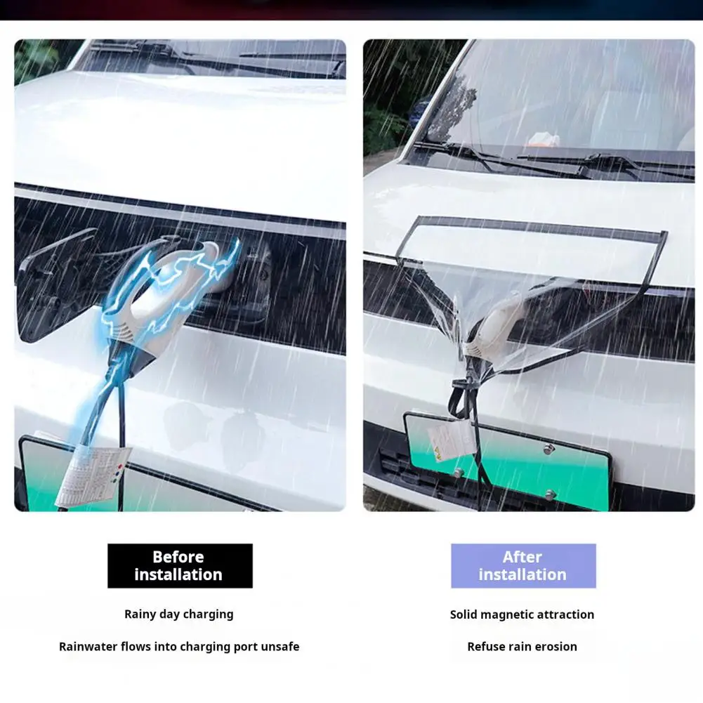 

Pvc Charger Protector Waterproof Charger Port Cover Transparent Magnetic Ev Charger Port Rain Covers for Electric for Vehicle