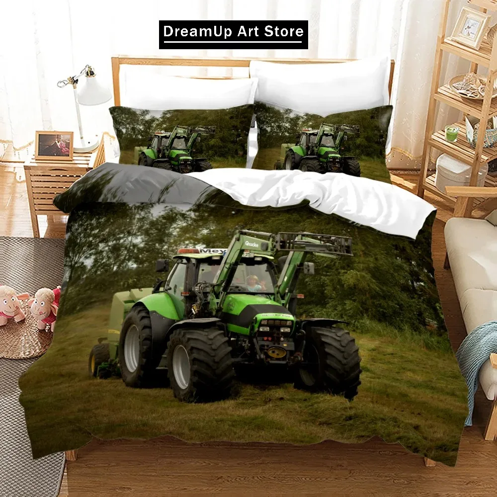 Tractor Bedding Set Bedspread Single Twin Full Queen King Size Sports Bed Set Aldult Bedroom Duvetcover 2 funda nórdica bedsheet