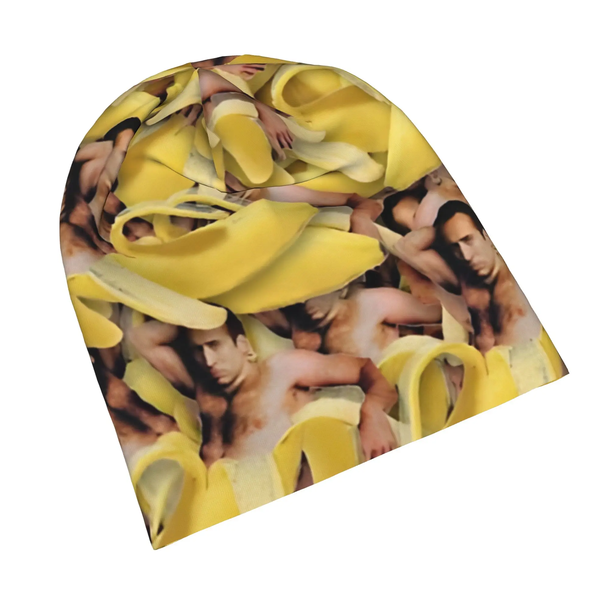 Quick Dry Nicolas Cage Banana Pattern Slouchy Beanie for Men Women Gym Workout Skull Cap