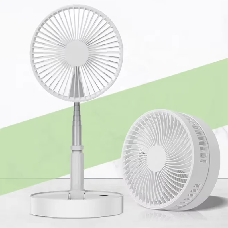 Foldable Fan Rechargeable Usb Desk Table Stand Fan Pedestal Telescopic Storage Adjustable Rechargeable Fan