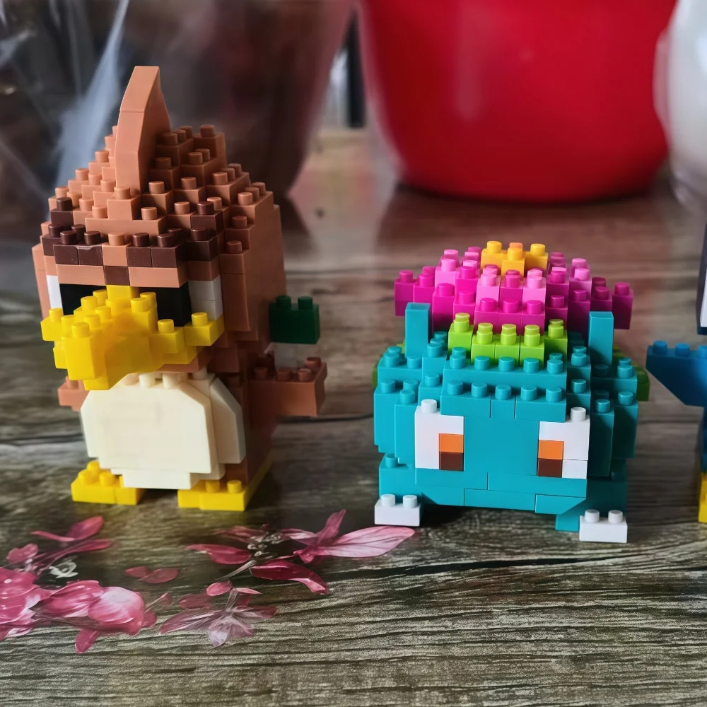 Pokemon Mini Bausteine Charmander Squirtle Lucario Micro Bricks Montage Modell Rayquaza Gyarados DIY Spielzeug Geschenk für Jungen