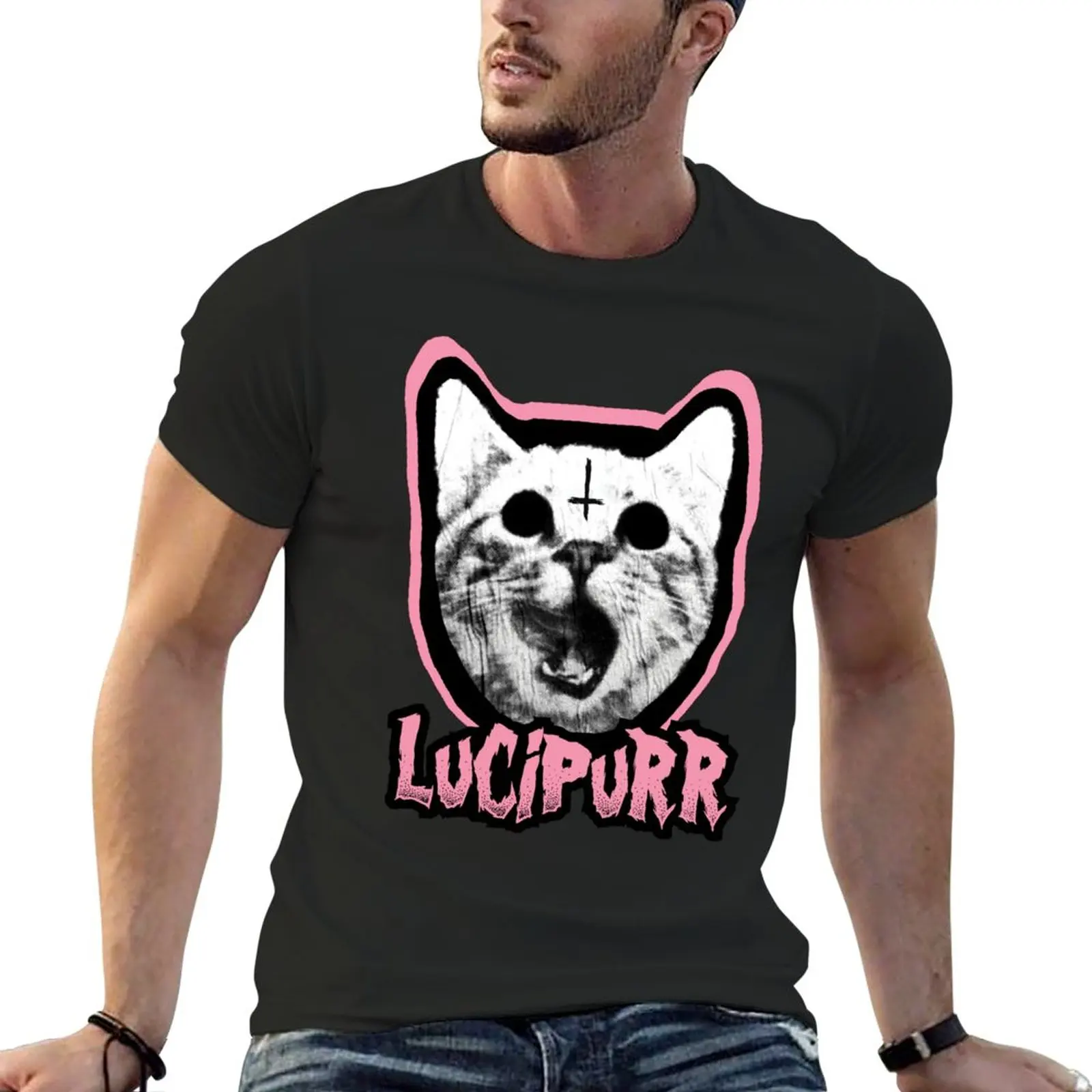 

New Lucipurr T-Shirt custom t shirts design your own customized t shirts plain black t shirts men