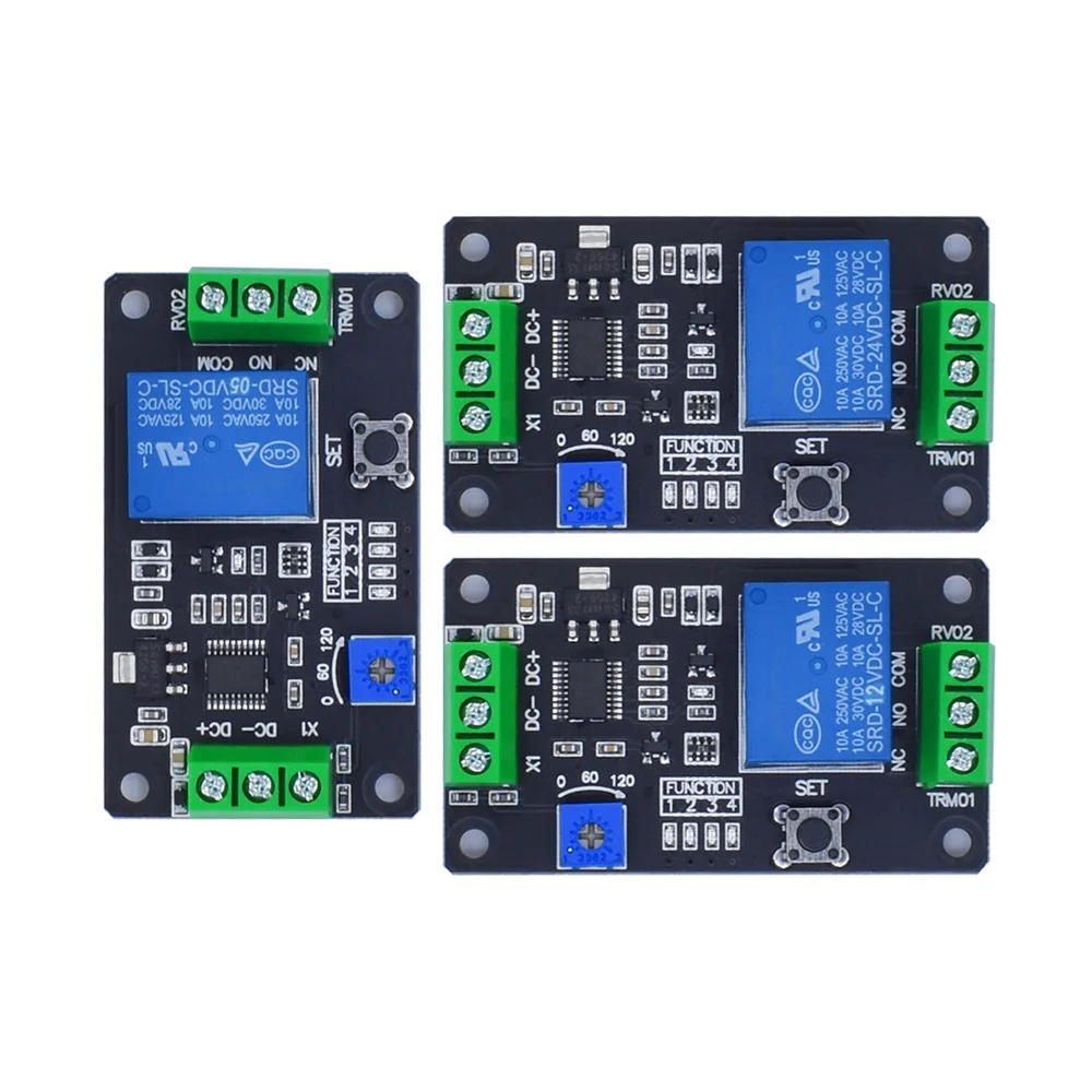 

DC 5V/12V/24V Relay Module Timer Delay Self Locking Trigger Relay Board Delay On Off Time Switch Compatible With 555 Timer