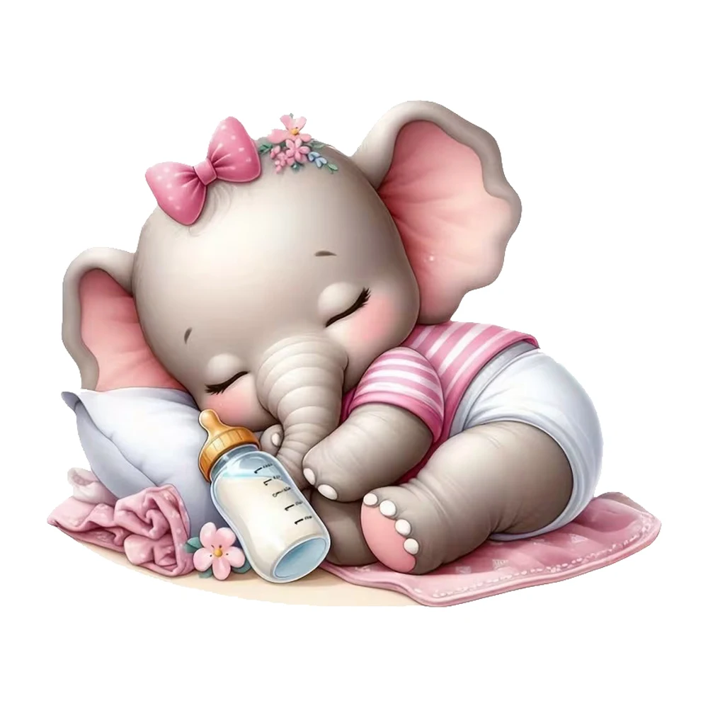 An Elephant Sleeping Car Sticker, Suitable for Laptop, Car, Truck, Van, SUV, Motorcycle, Wall, Bumper, Window