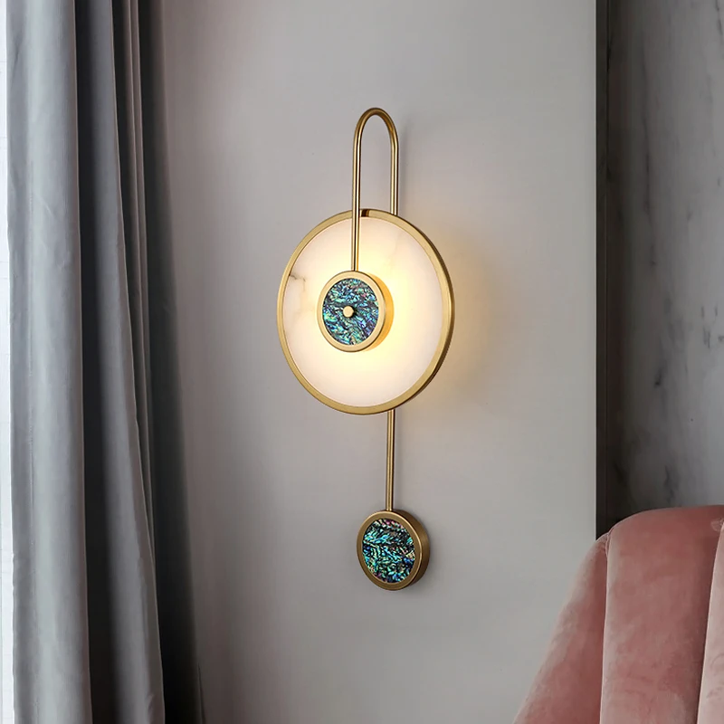 

YEBMLP Luxury Marble Gemstone Wall Light Indoor High End Sconce Light Aisle Stair Proch Lamp Parlor Restroom Bedroom Wall Lights
