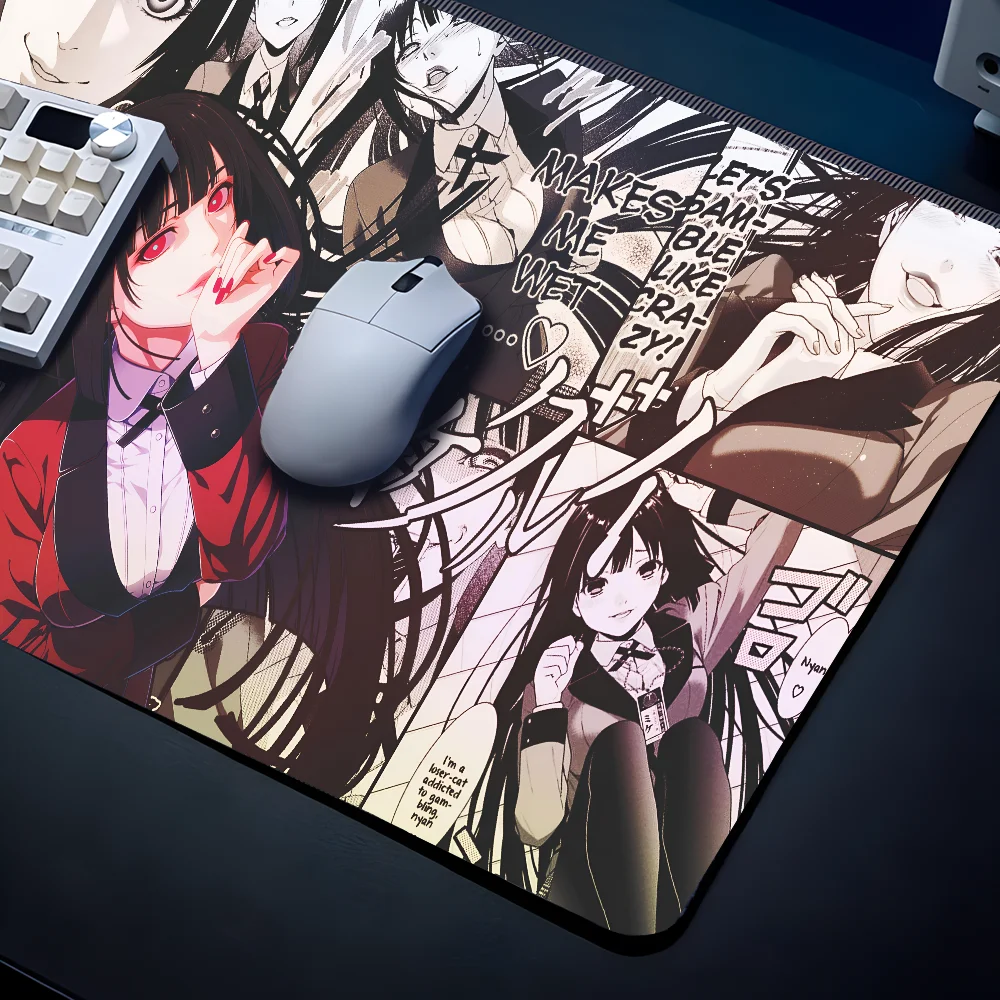 Y-Yumeko Jabami Mousepad ملحقات ألعاب الكمبيوتر الكبيرة وسادات الماوس المكتبية المضادة للانزلاق للكمبيوتر المحمول لوحة ماوس ناعمة