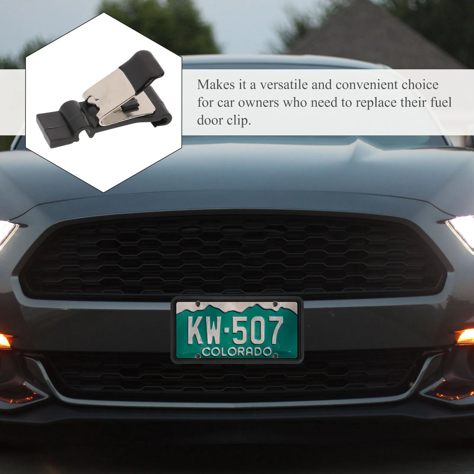 

Fuel Door Spring Clip Replacement Plastic Aluminum Alloy Durable Compatible 1998-2005 Fuel Door Lid Spring Release Clip