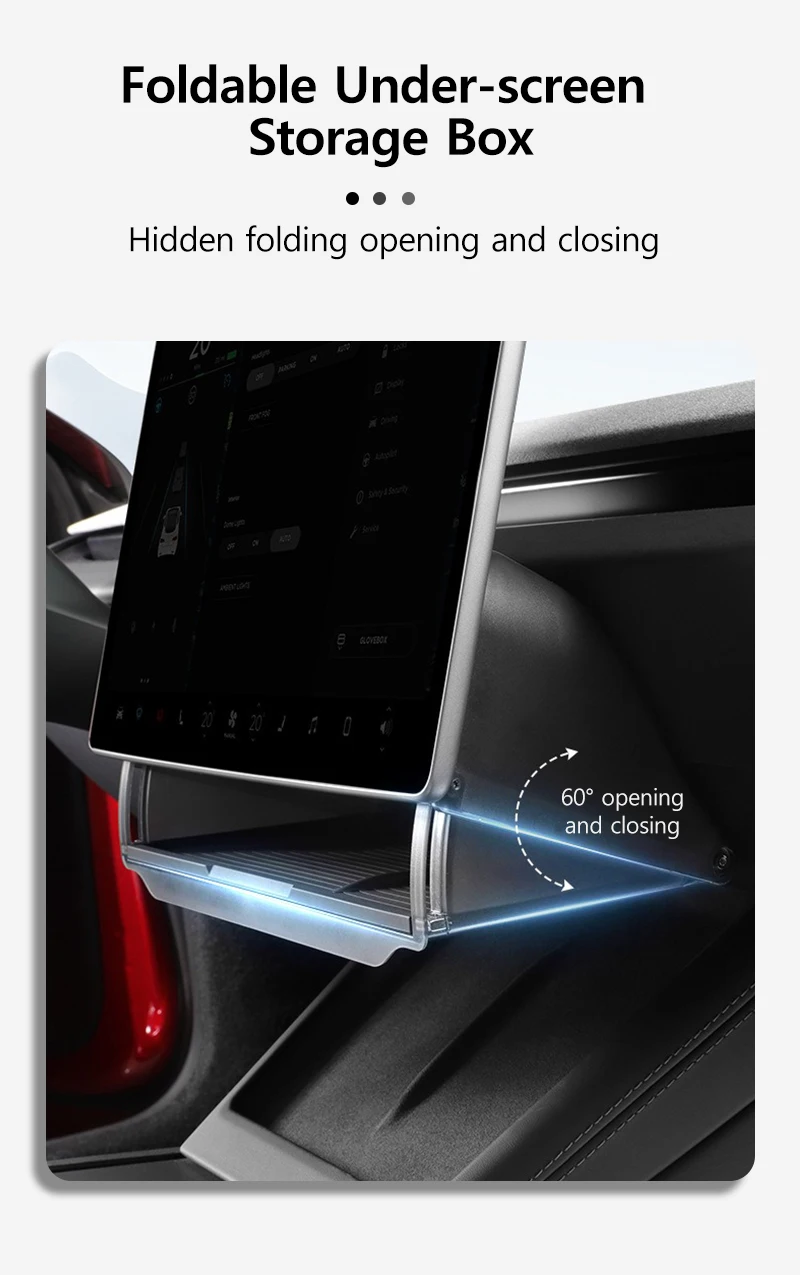 Unterbild-Aufbewahrungsbox für Tesla Model 3, Highland, versteckte Falte, Aufbewahrungsbox, Auto-Aufbewahrung, Modifikationsteile, Innendesign – Detail 6