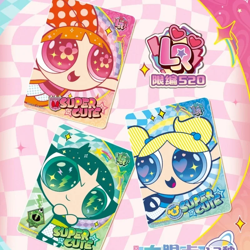 KAYOU حقيقية بطاقة Powerpuff الفتيات X عنصر حزمة محدودة SE بطاقة التذهيب زهر فقاعات أنيمي تحصيل بطاقات اللعب هدية
