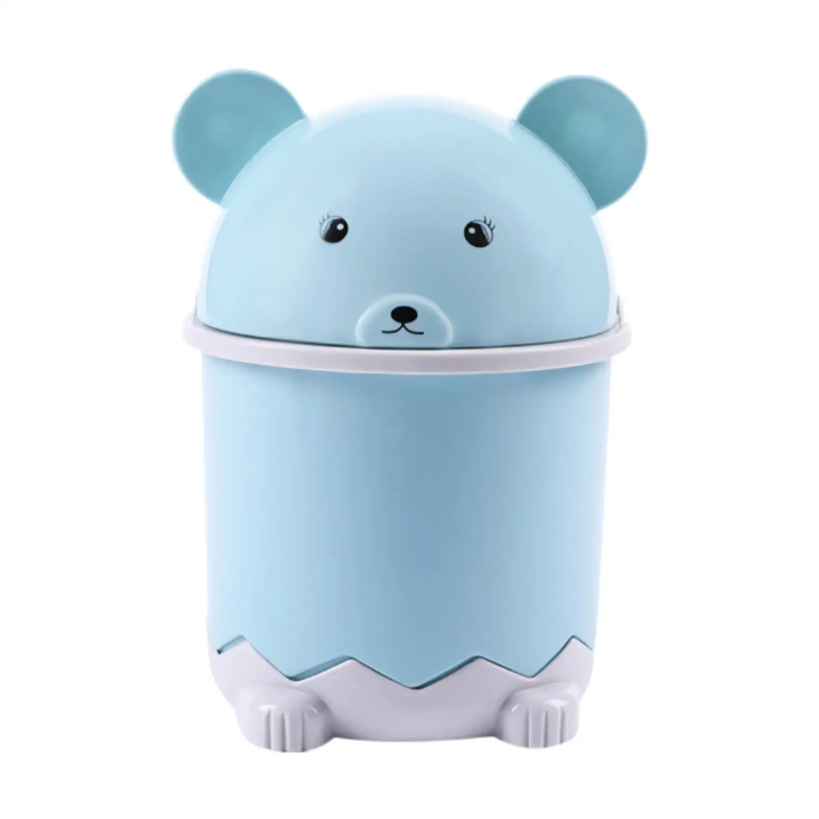 Desk Trash Can Wastebasket Creative Cartoon for Kids with Flip Lid Waste Can Waste Paper Bin for Dorm Kitchen Household Table