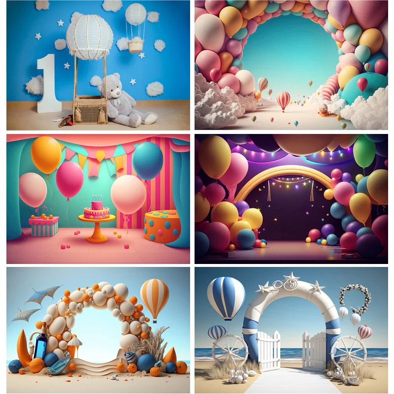 

Colorful Balloons Decorations For Birthday Party Stage Photography Backdrops Props Children Newborn Baby Studio Background BE-08