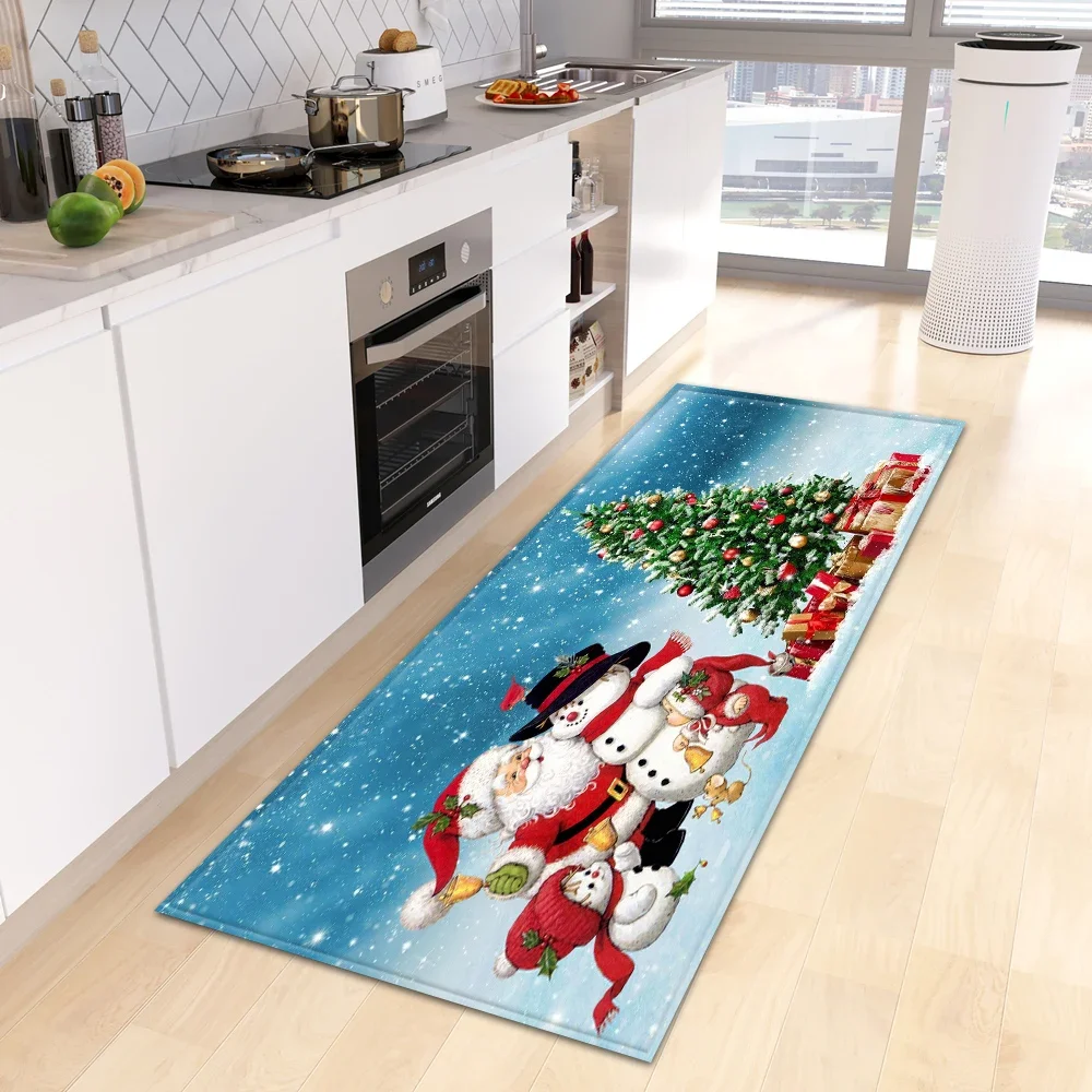 VIKAMA Christmas Runner Rugs Soft Washable Christmas Reindee Clearance Xmas Area Rugs Non-Slip Christmas Rugs for Home Decor