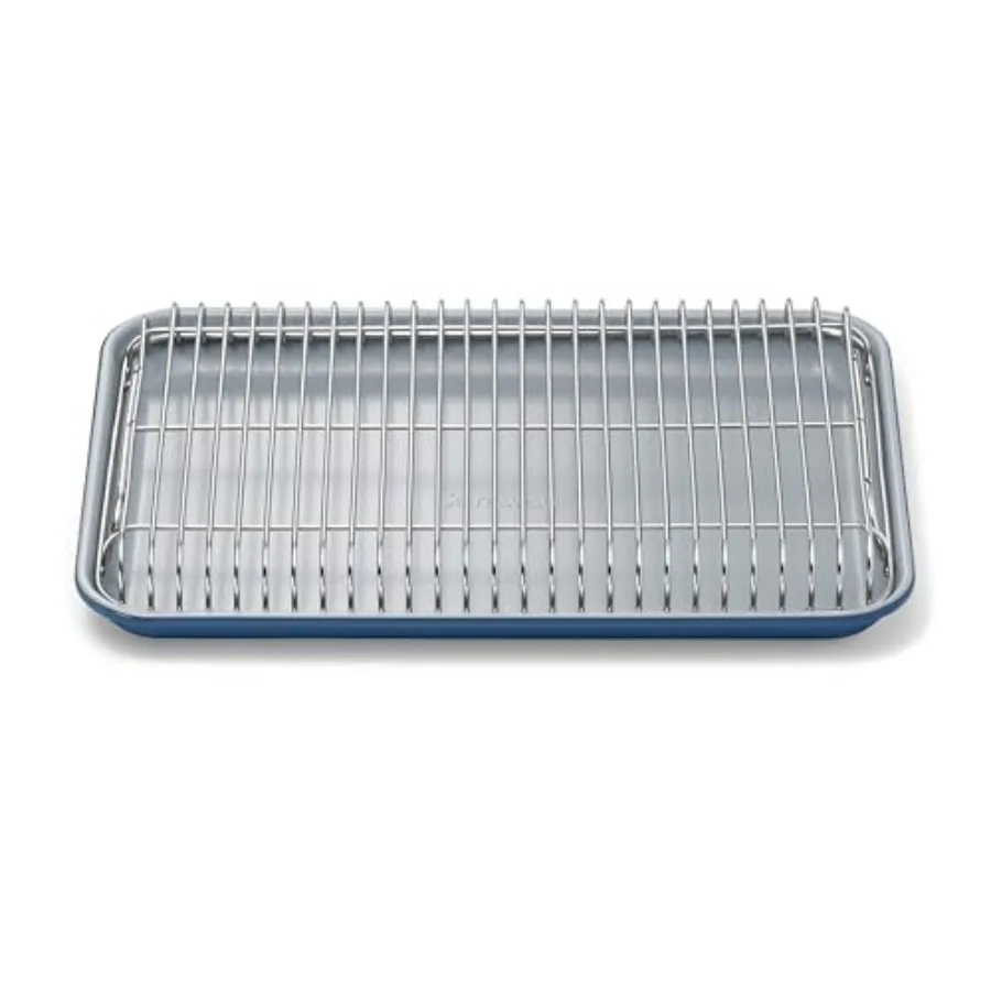 Non-Stick Ceramic and Cooling Rack Ceramic Coated, Non-Toxic, PTFE and PFOA Free, Perfect for Baking, Roasting, More, Small 13