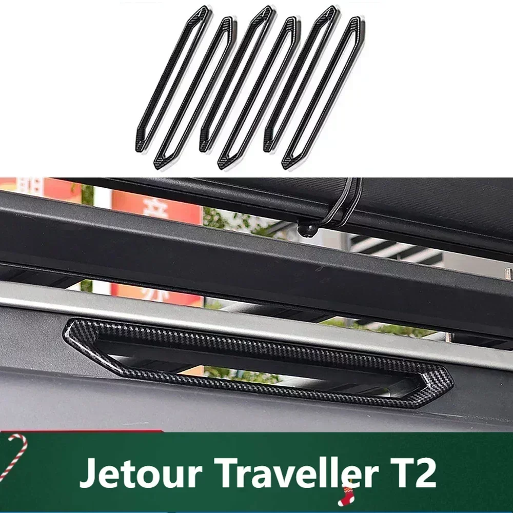 

For Chery Jetour Traveller T2 2023-2025 Roof Rack Trim Cover Modification ABS Carbon Black Style Roof Cover Rack Decorative
