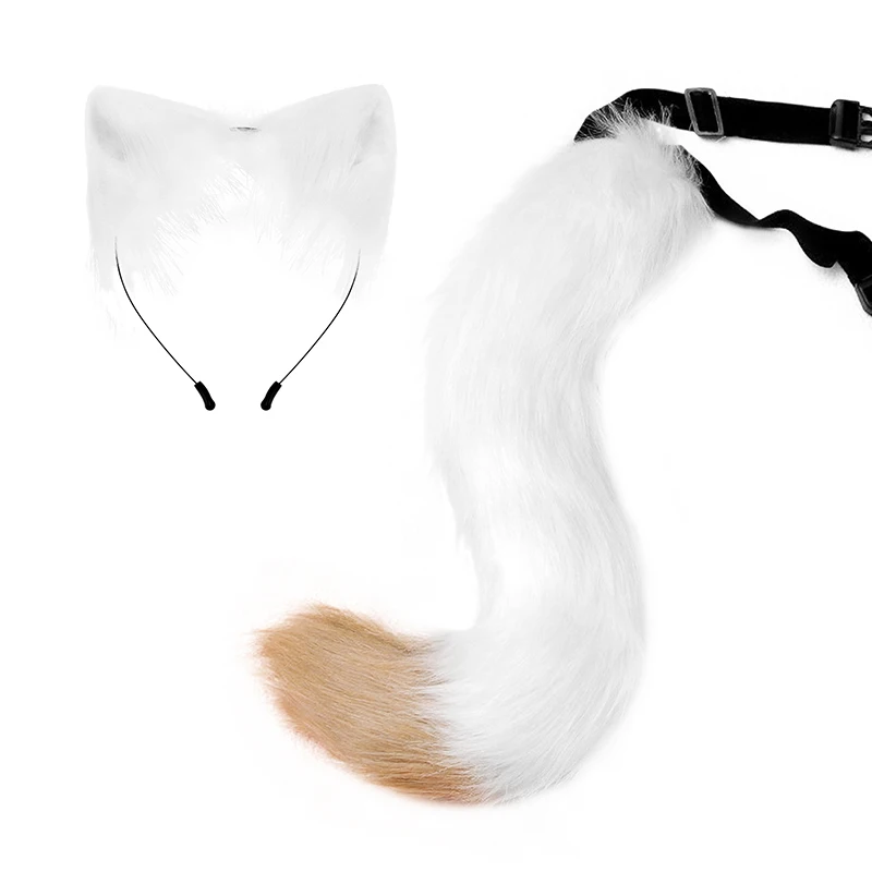 Neue Halloween-Party einstellbare Simulation Fuchs Schwanz Plüsch Fuchs Ohren Haarband Cosplay Anime Ausstellung Dress Up Zubehör – Detail 2