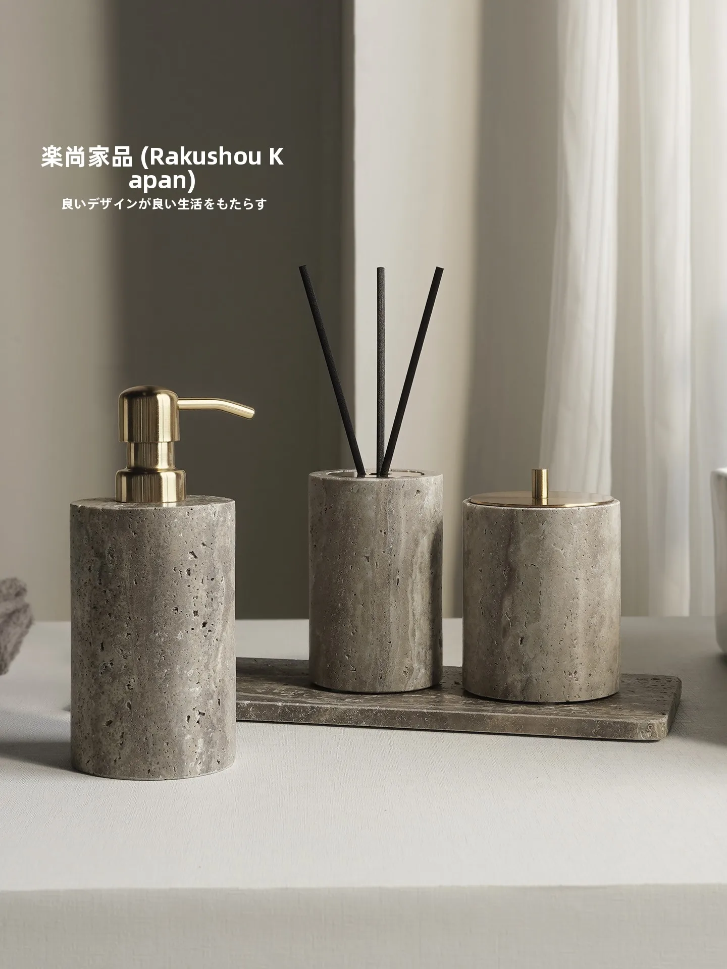 

Silver ey Marble Batoom Waset Includes Soap Dispenser And Tray Tee-Piece Batoom Accories Set by DecoTalk