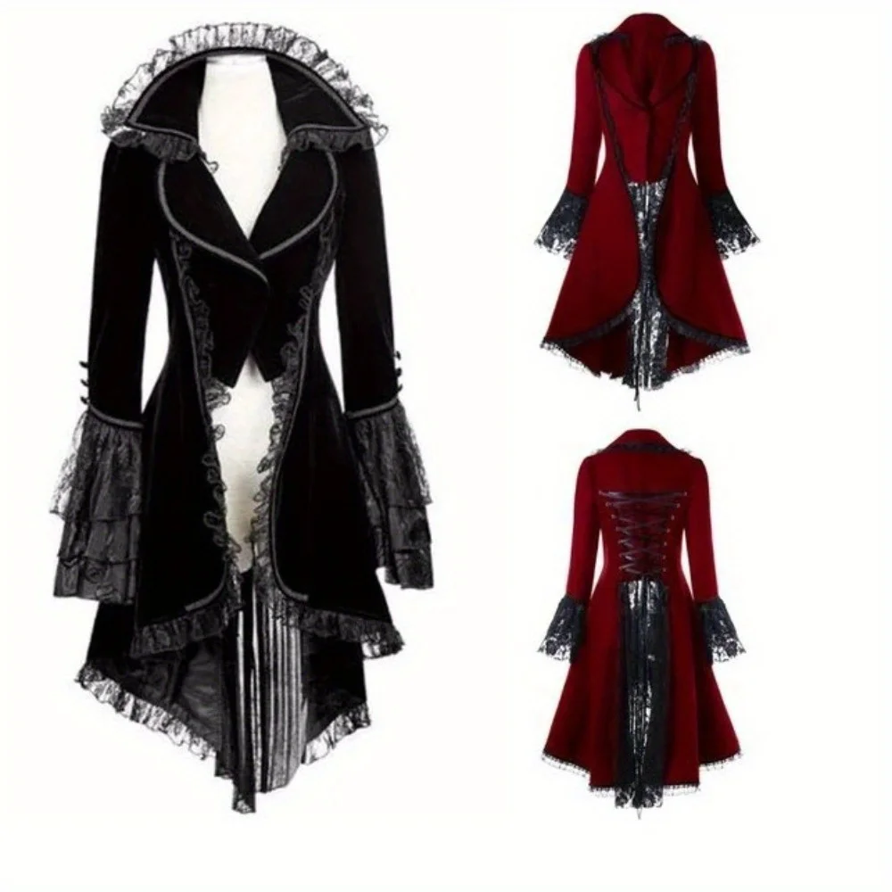 

Women's Gothic Lace Jacket Design Retro Punk Coat Vintage Aristocratic Court Outerwear for Performances