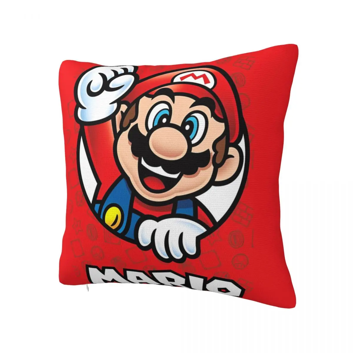 Cartoon M-Marioes-Bros Pillowcase Printing Fabric Cushion Cover Gift Pillow Case Cover Car Square 18''