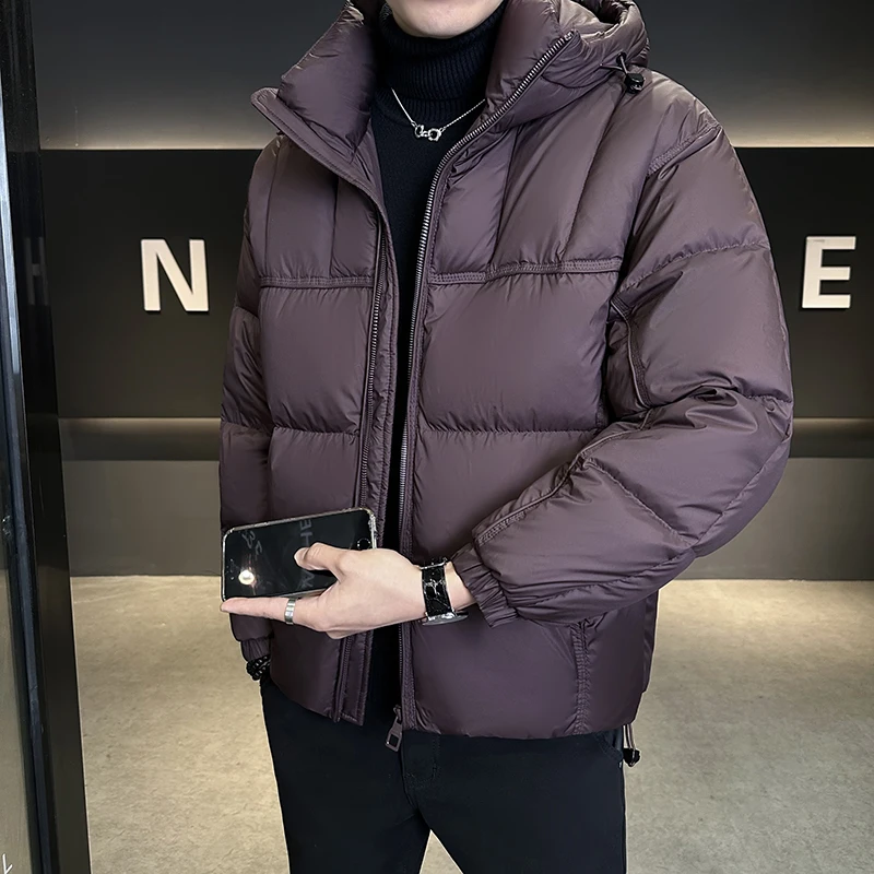 2026 Winter jacket Men's High Quality Trend Comfortable Versatile Solid Color Windproof Warm fashion Casual Down Jacket male