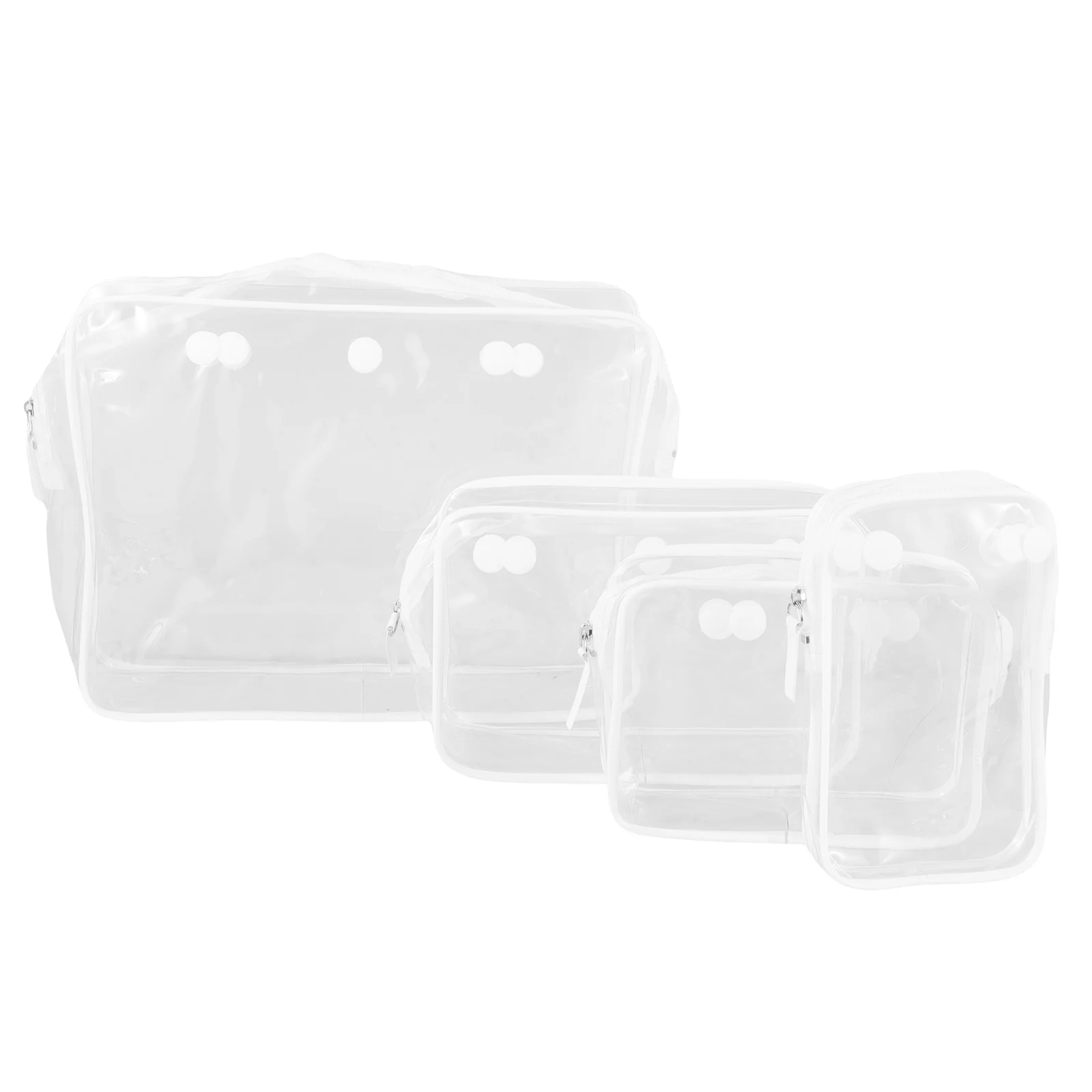 

4pcs Makeup Pouch Transparent Travel Plastic Zipper Spacious Storage Toiletry Bags For Traveling Beach Essentials