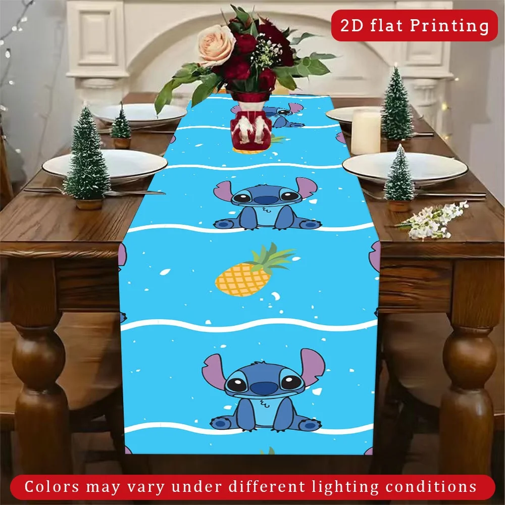 

Цельная дорожка для стола Disney Stitch, внутренняя/наружная столовая, подходит для ресторанов, дома, ужинов, украшения в пасторальном стиле, осенние вечеринки