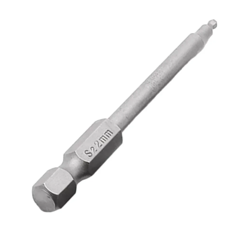 1pc 65mm Ball End Hex Screwdriver Bit Alloy Steel Magnetic Hexagon Head Screw Driver Drill Electric Screwdriver H3 H4 H5 H6 H8