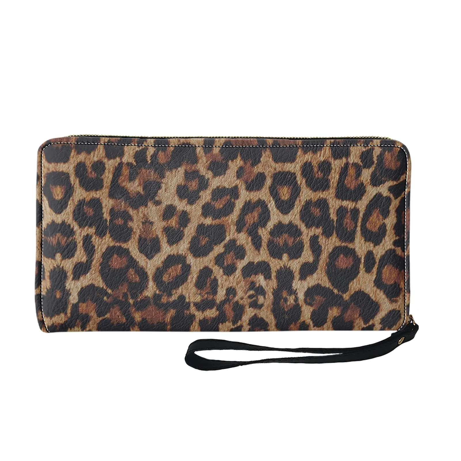 Women Bag High Quality Leopard Print Travel Clutch Purse Elegant Handbag for Ladies Girls Portable Money Wallet with Strap Bolso