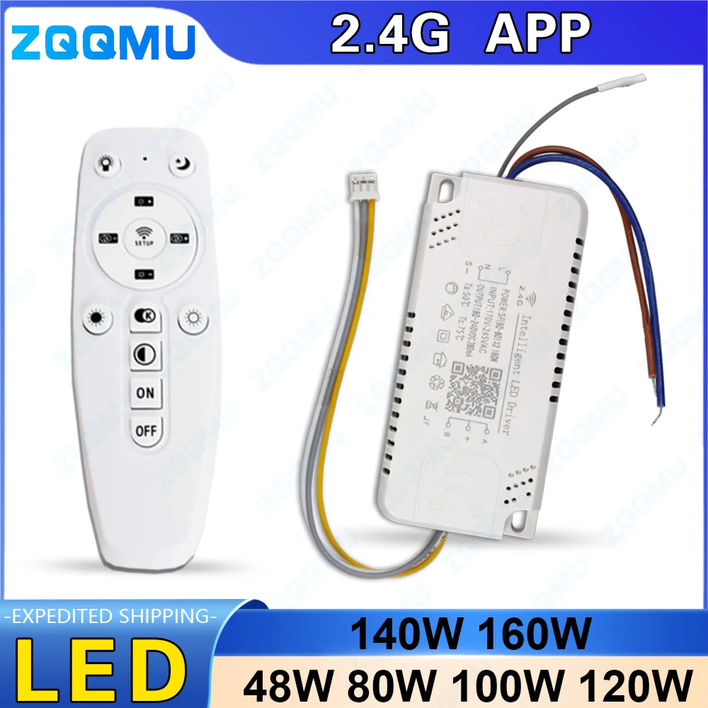 

2.4G Remote Intelligent LED Transformer 12-24W 20-40W APP Control LED Driver Suitable For Dimmable Color-Changing Pendant Lamps