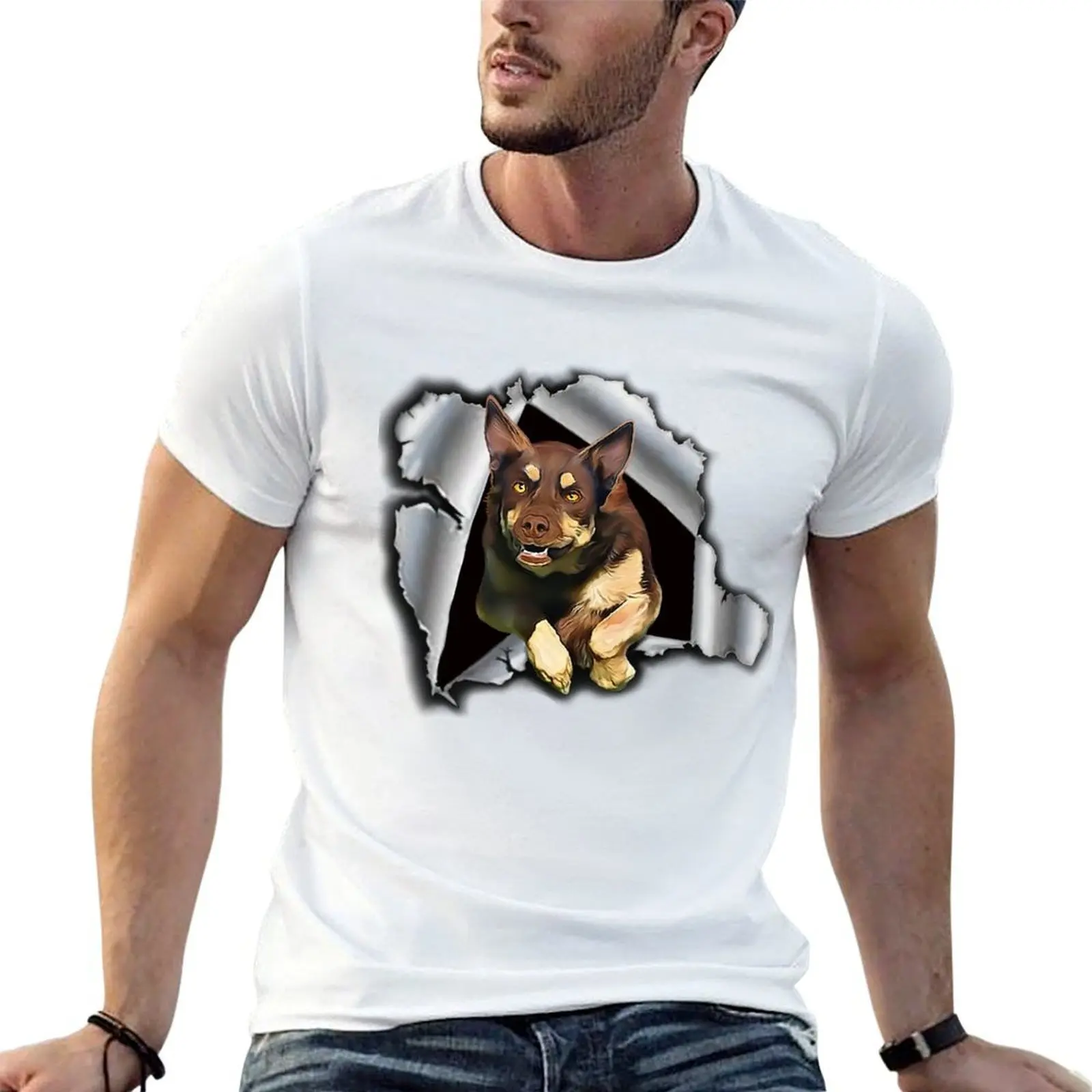 Leaping Kelpie with no background T-Shirt man clothes cute clothes mens fashion