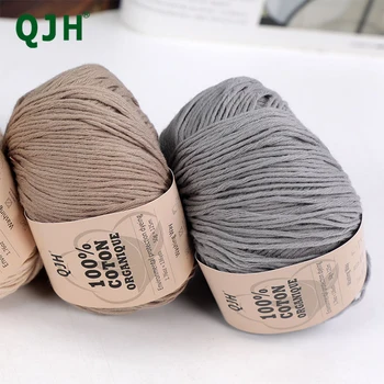QJH 100% 유기농 면사, 뜨게, 크로셰 및 공예용 원사, 라이트, Dk, 2-1.76oz, 136 야드, 1 개 팩