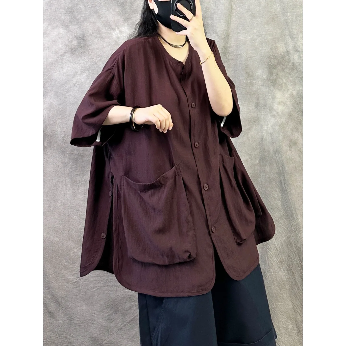 

Loose Women's Casual Fashion Summer Shirt Short Sleeve Oversized Top Comfortable Breathable Easy Care Regular Fit Cardigan