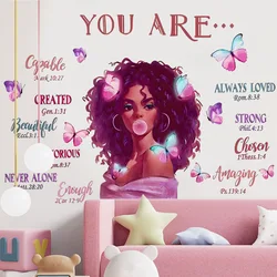 3d black girl room decoration inspirational quote wall decal sticker self adhesive bedroom wall art