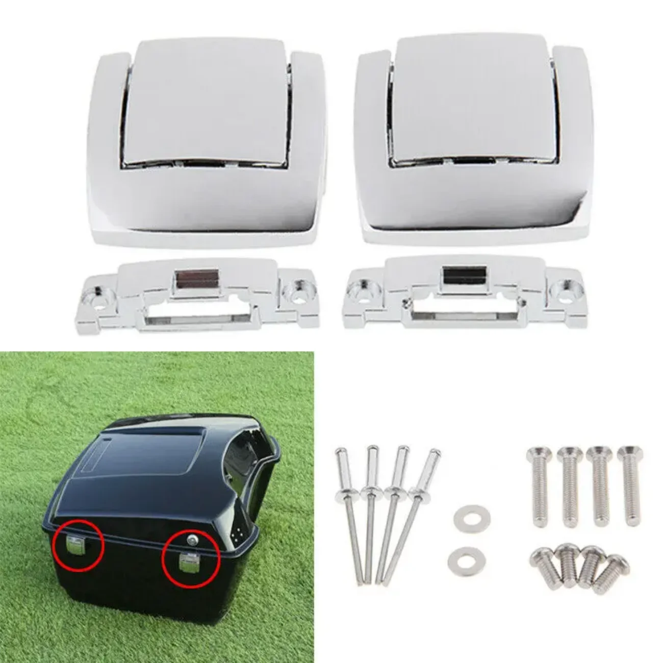 

Motorcycle Pack Trunk Lock Latches For Harley Pak Touring Road King Electra Street Glide Ultra FLTR FLHX FLHT 1980-2013